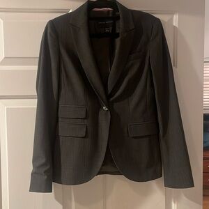Banana Republic wool blend stretch gray pinstripe blazer size 6